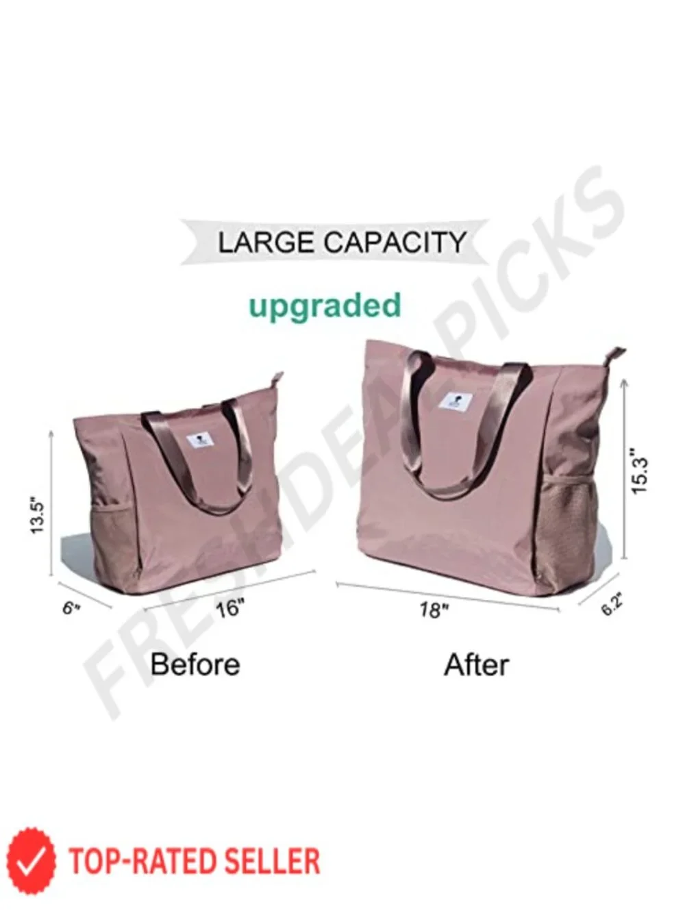 Nylon Yoga Tote Bag with Floral Pattern, Multi-Purpose Carrier for Gym, Travel